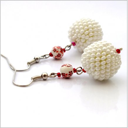 Náušnice White balls